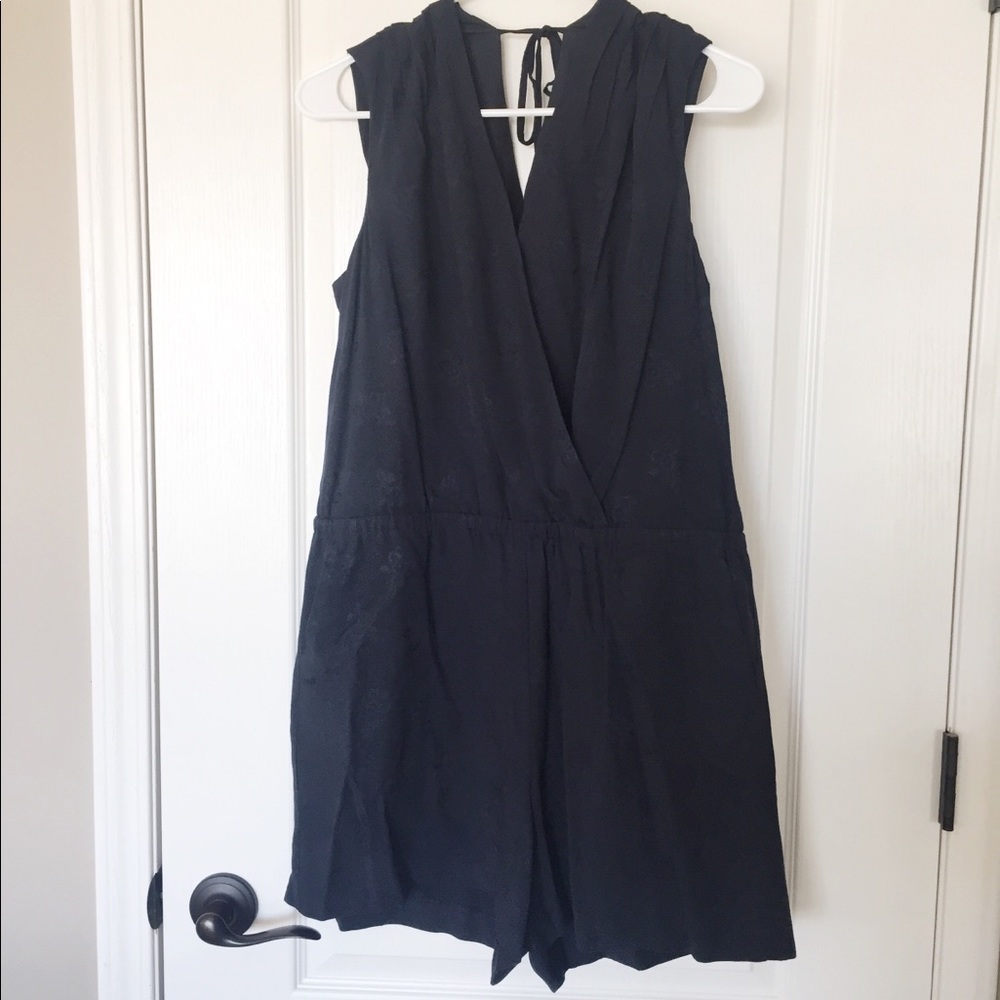 LOFT navy blue romper with pockets